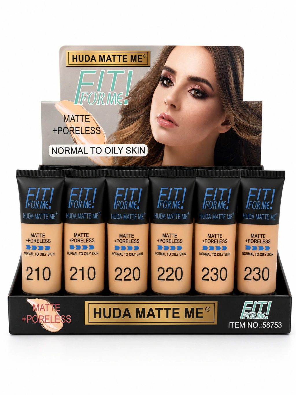 Base líquida Fit Me Huda Matte + Poreless